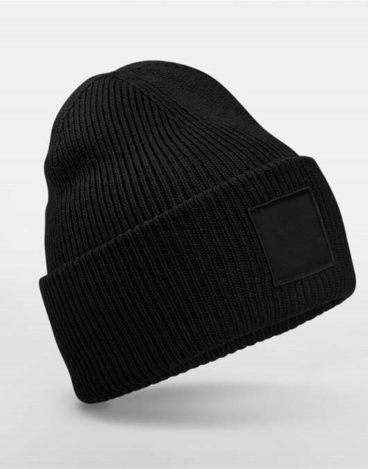 Deep Cuffed Tonal Patch Beanie